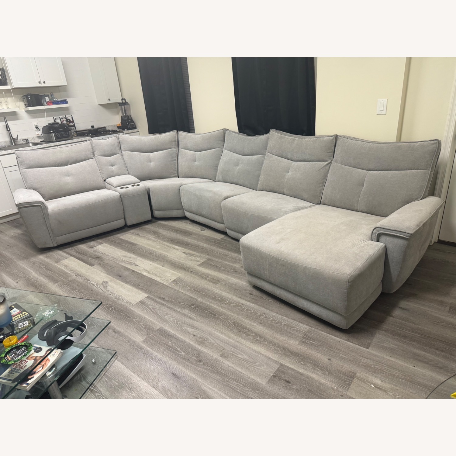 Light Gray Power Reclining Sectional - image-5