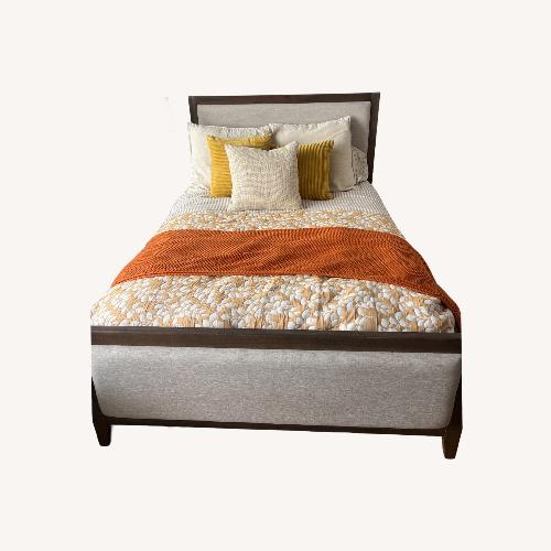 Used Wayfair Wooden + Fabic Full Bed Frame  for sale on AptDeco