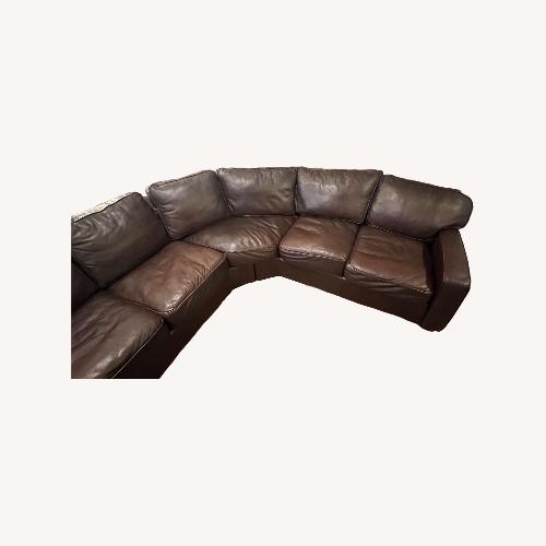 Used Dennison Dark Brown Leather 2 Piece Sectional for sale on AptDeco