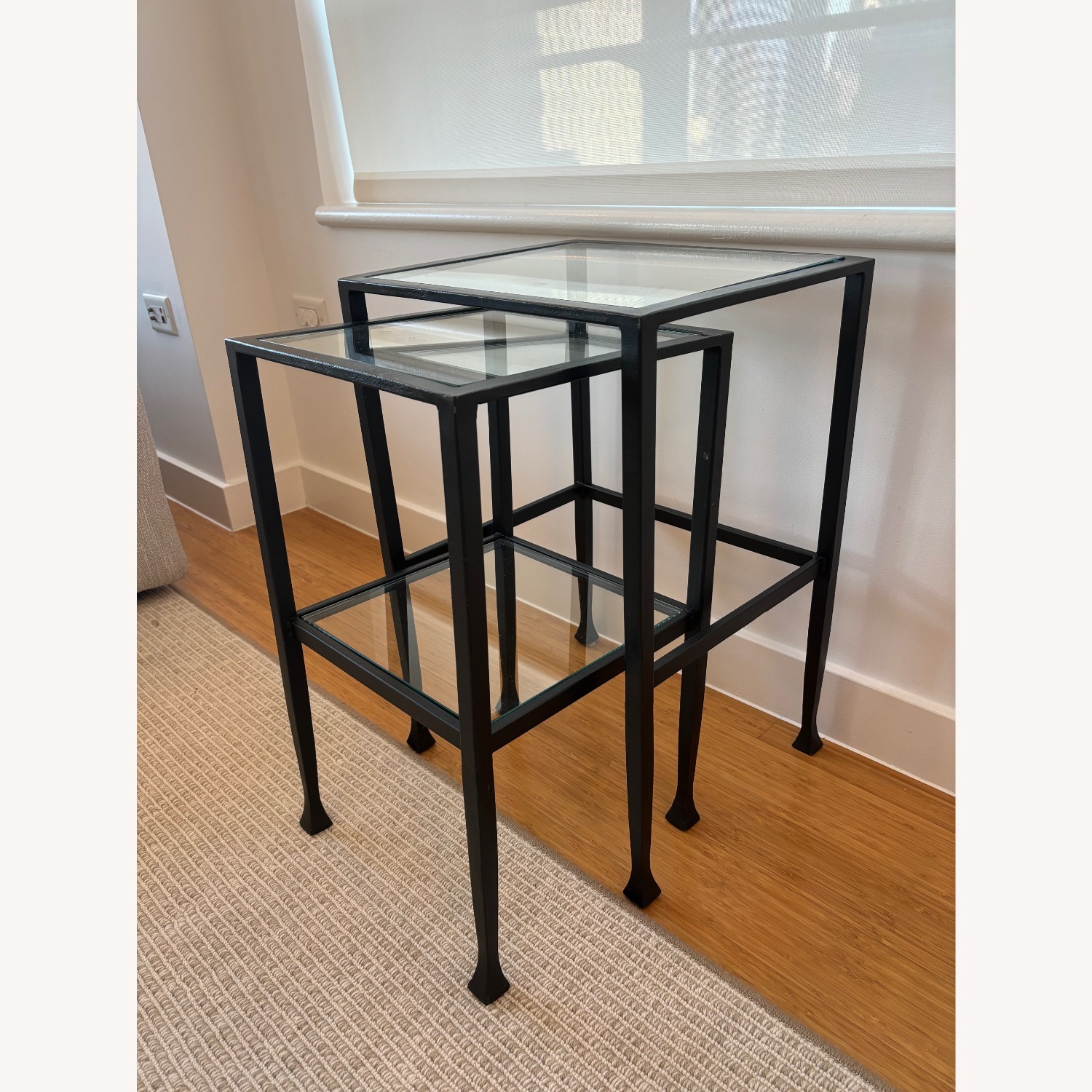 Pottery Barn Tanner Black Glass Coffee Table - image-4