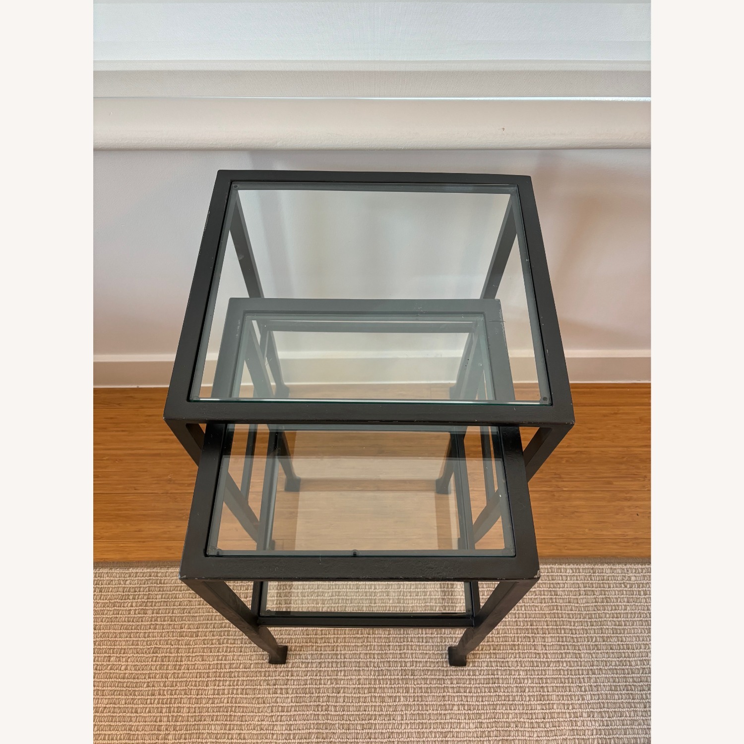 Pottery Barn Tanner Black Glass Coffee Table - image-5