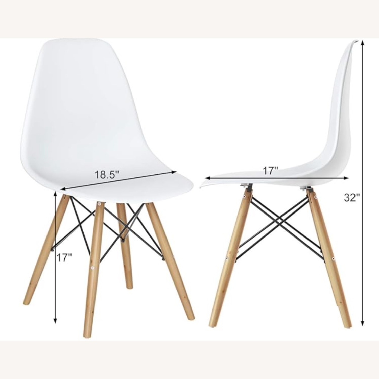 Giantex Dining Chairs Set of 2 White - image-2