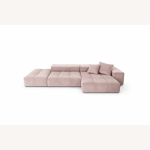 Used Saba Italia Pink Velvet 2 Piece Sectional for sale on AptDeco