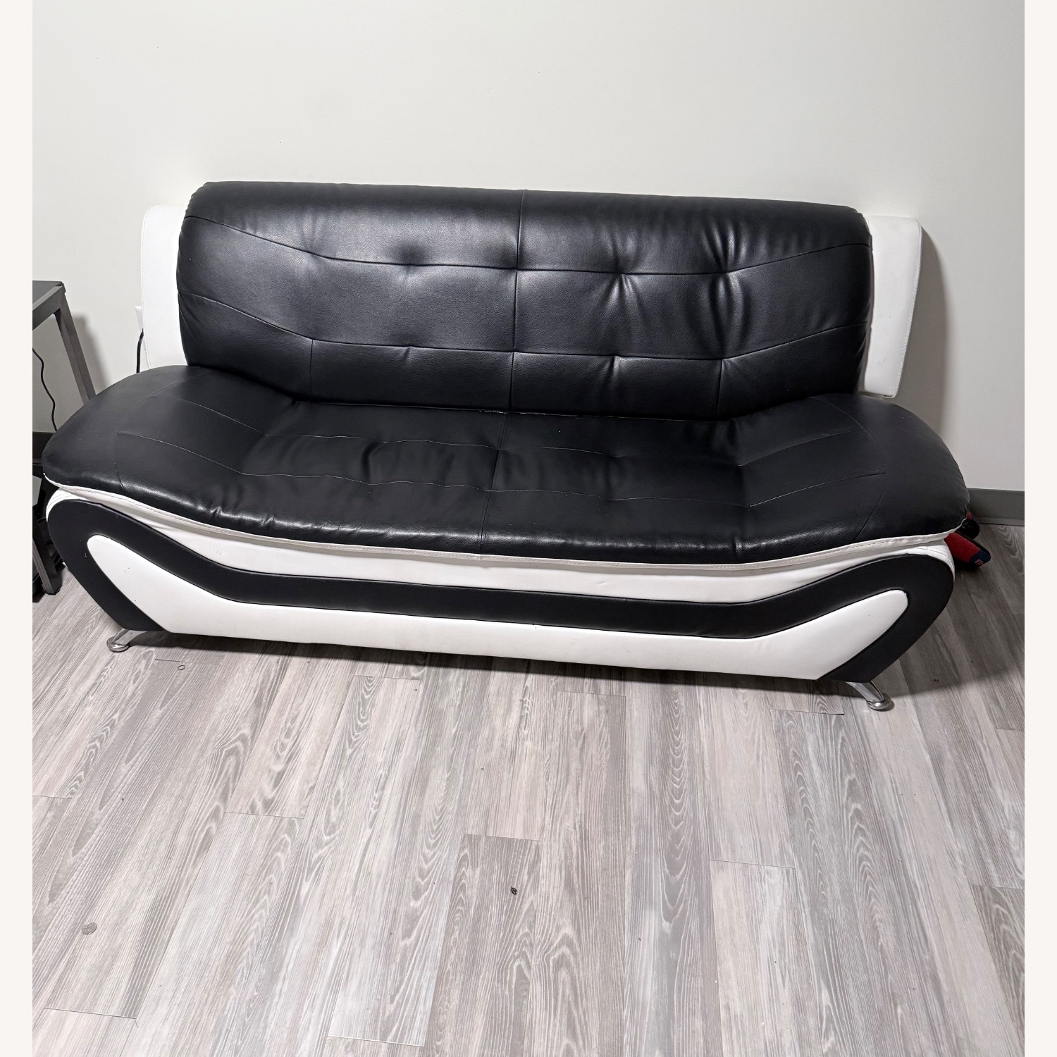 Black Leather 3+ Seater Sofa - image-5