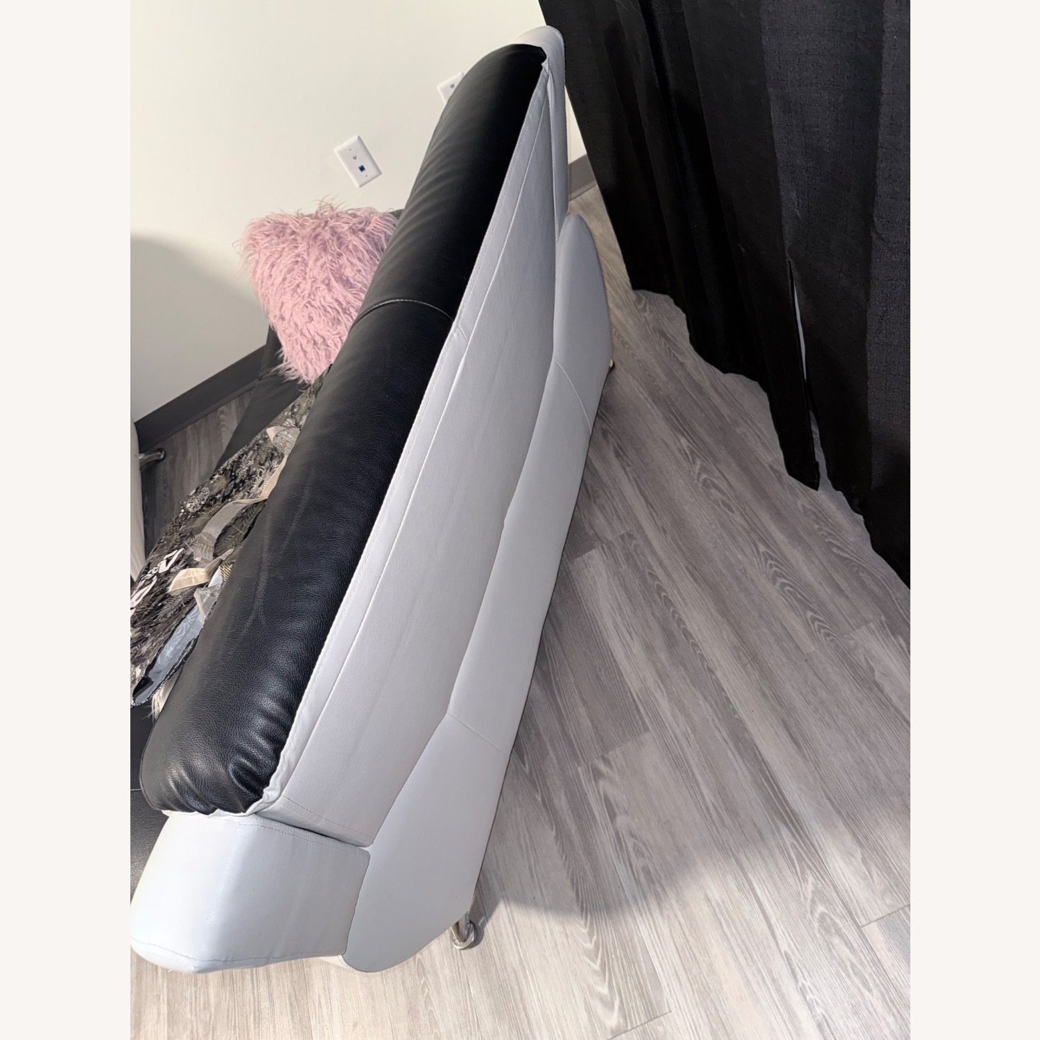 Black Leather 3+ Seater Sofa - image-2