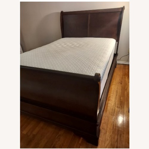 Used Wooden Sleigh Bed with Power Base for sale on AptDeco