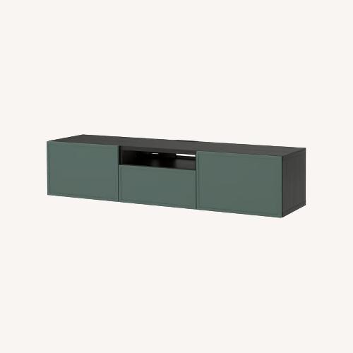 Used IKEA Besta Olive Green TV Bench for sale on AptDeco