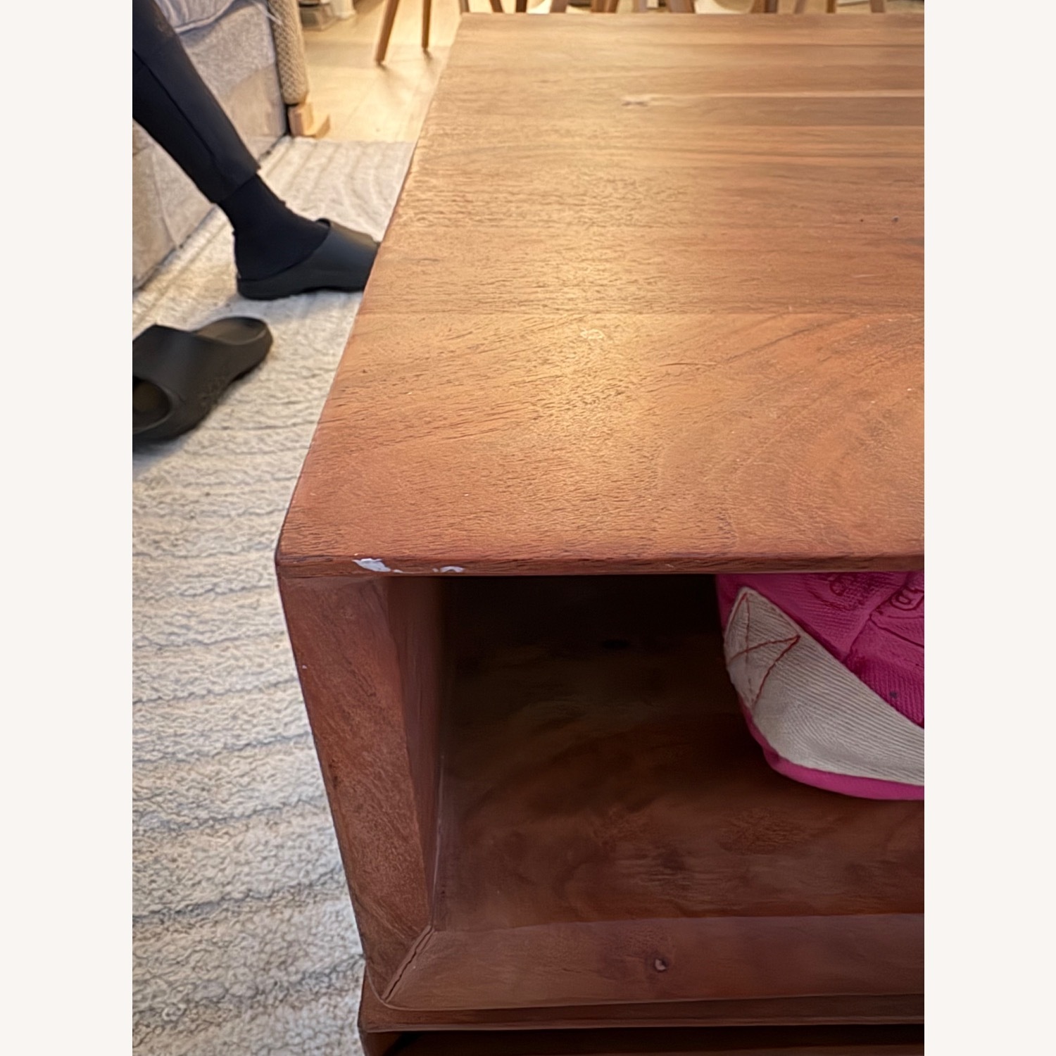 CB2 Dark Brown Wood Rotating Coffee Table - image-4