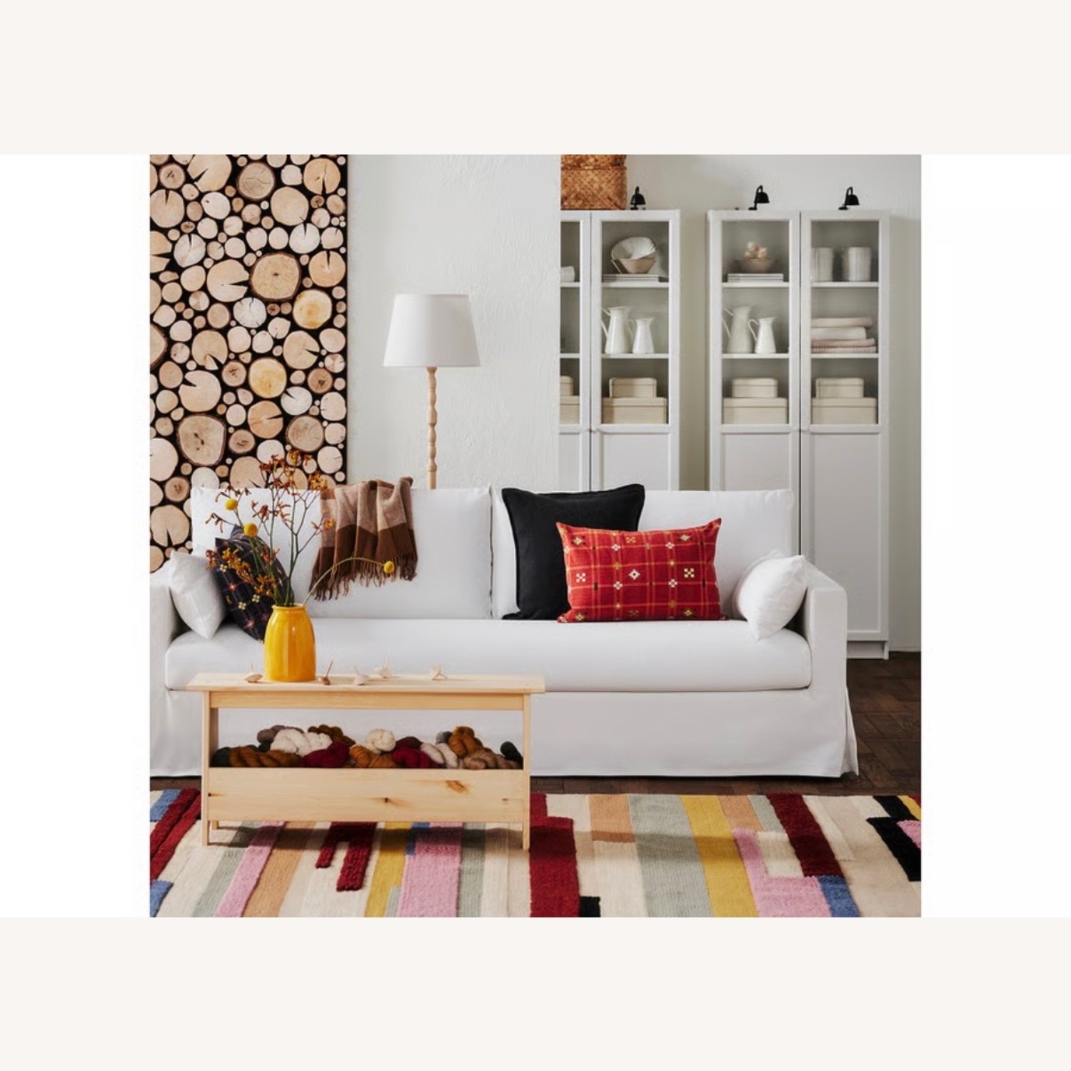 IKEA Hyltarp White Fabric 3+ Seater Sofa - image-6