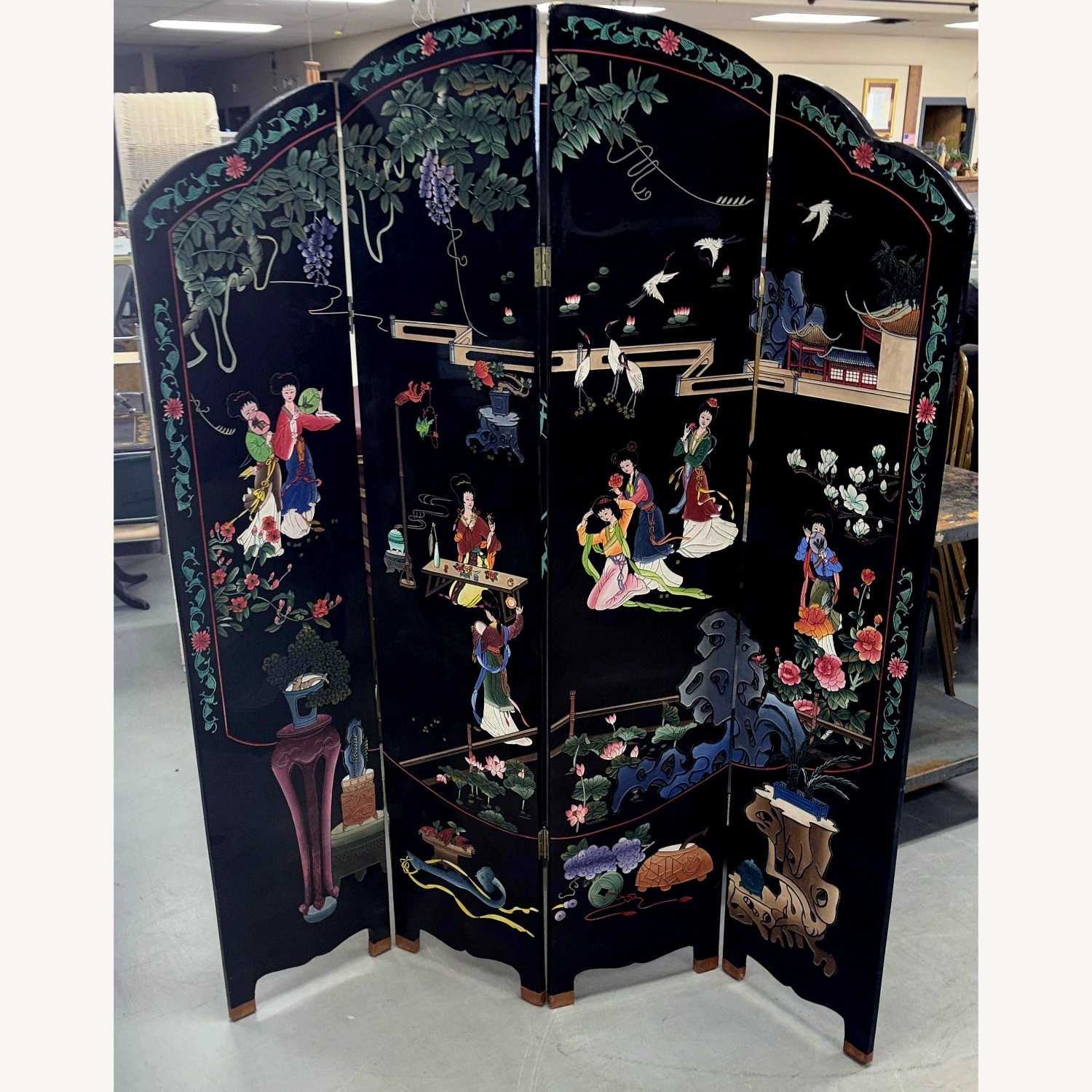 Chinese Coromandel 4-Panel Screen Rllm Divider - image-10