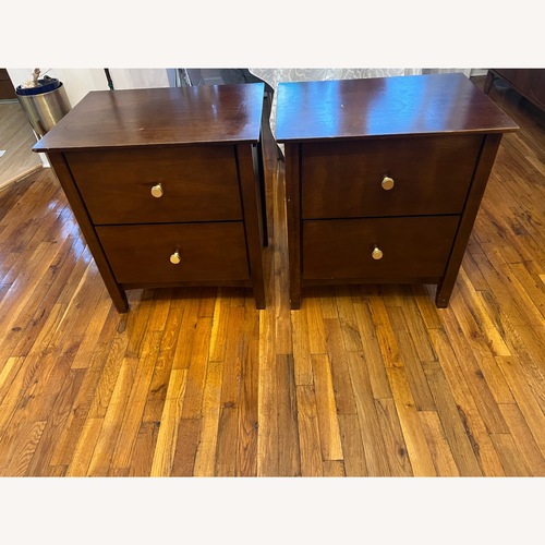 Used West Elm Dark Brown Wood Nightstands for sale on AptDeco