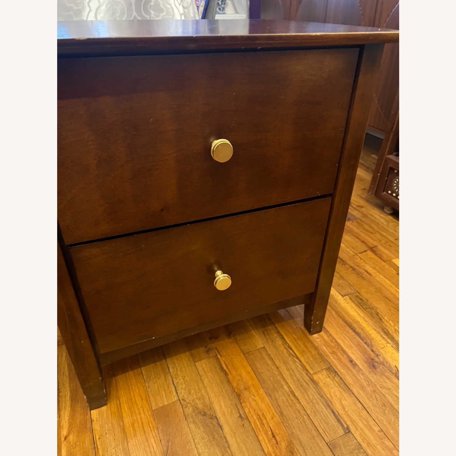 West Elm Dark Brown Wood Nightstands - image-2