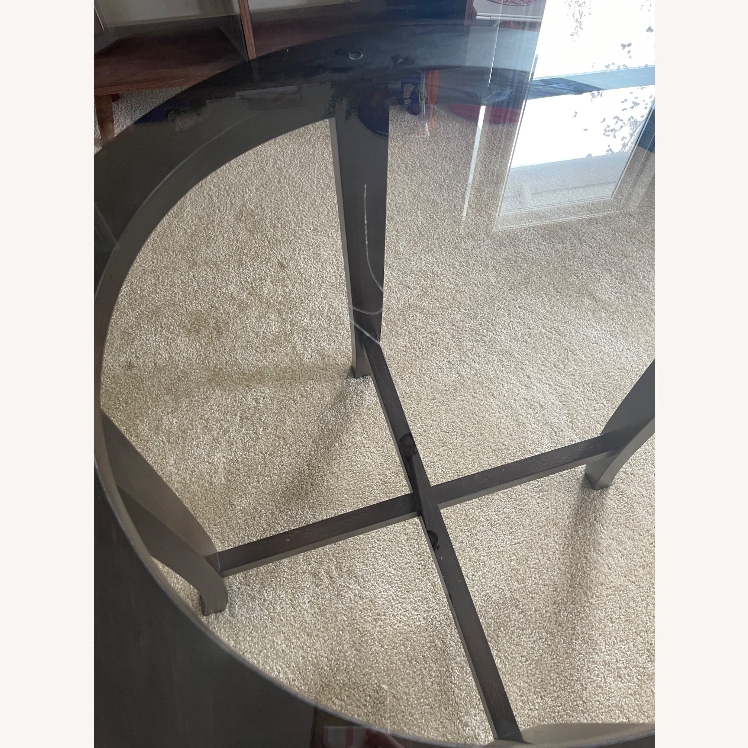 Crate & Barrel Halo Ebony Dining Table with 60” Glass Top - image-3