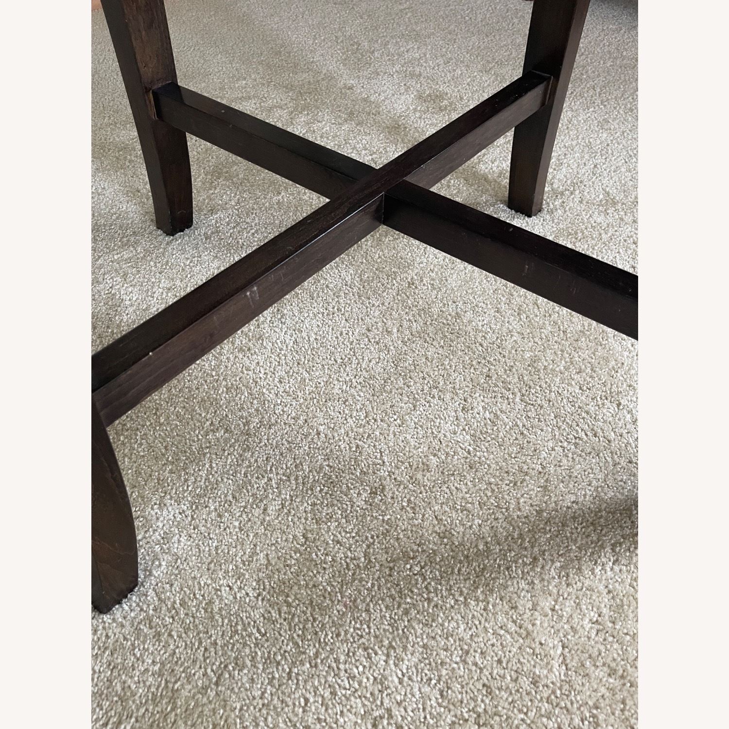 Crate & Barrel Halo Ebony Dining Table with 60” Glass Top - image-5