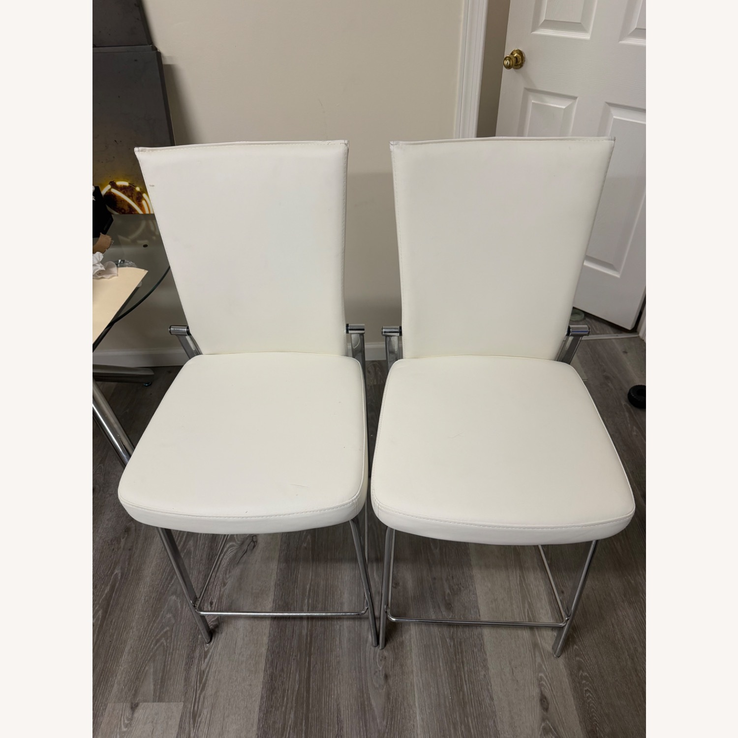Raymour & Flanigan Paloma White Dining Chairs - image-1