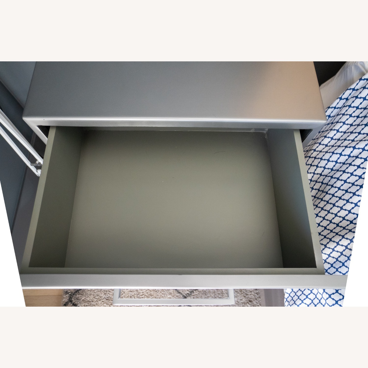 CB2 Proof Dark Gray Metal Nightstands - image-9