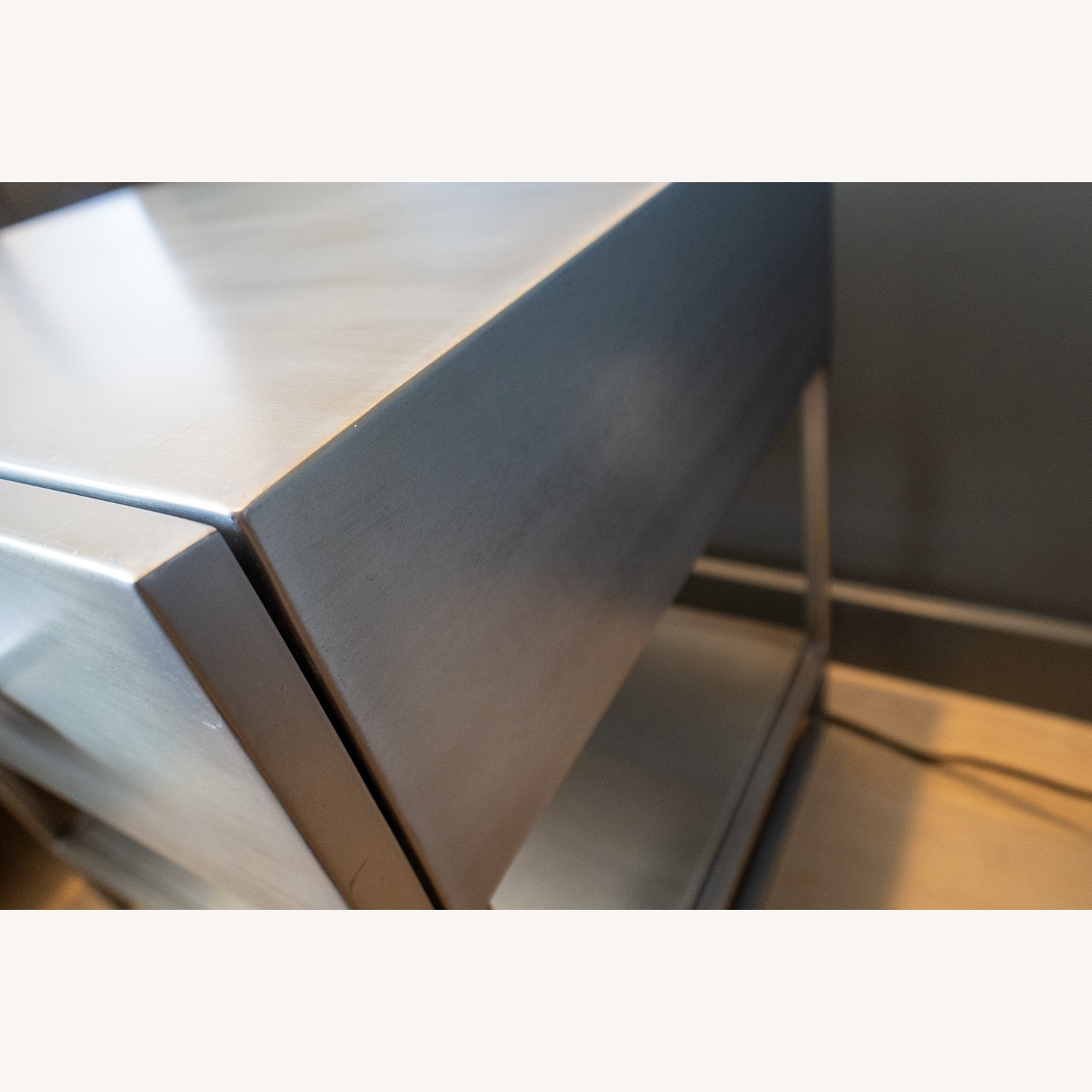 CB2 Proof Dark Gray Metal Nightstands - image-3