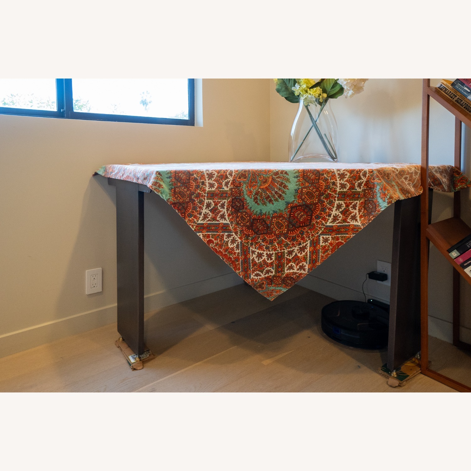 Restoration Hardware Dark Bronze Corner Table - image-1