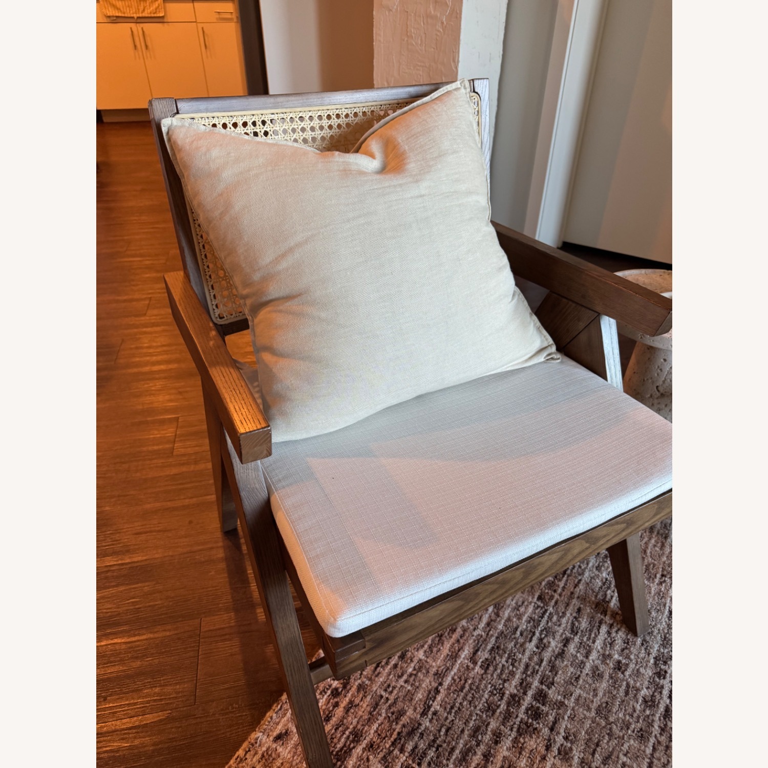 Solid Wood & Cane Lounge Chairs – Set of 2 - image-3