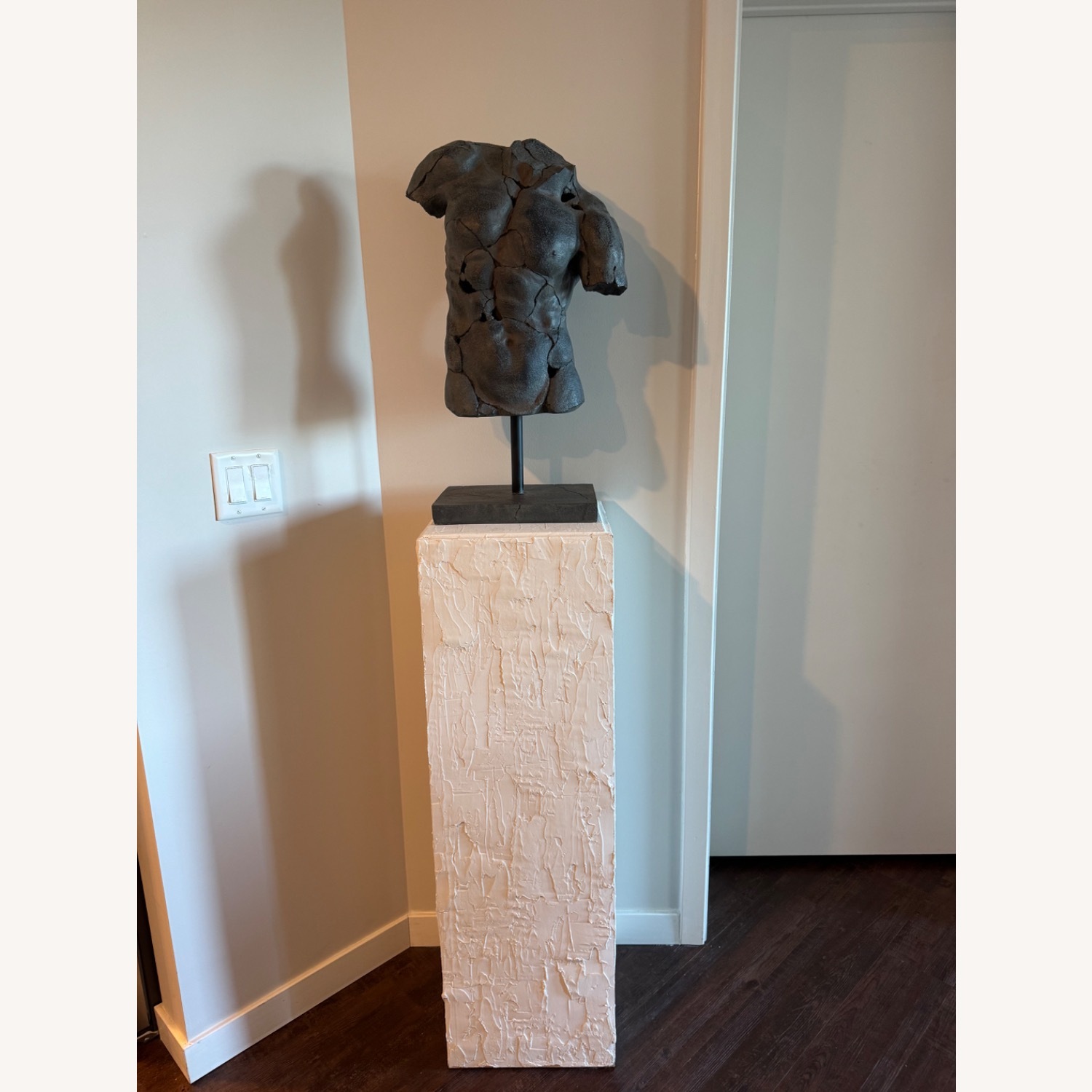 Abstract Torso Sculpture with Plaster Pedestal - image-2