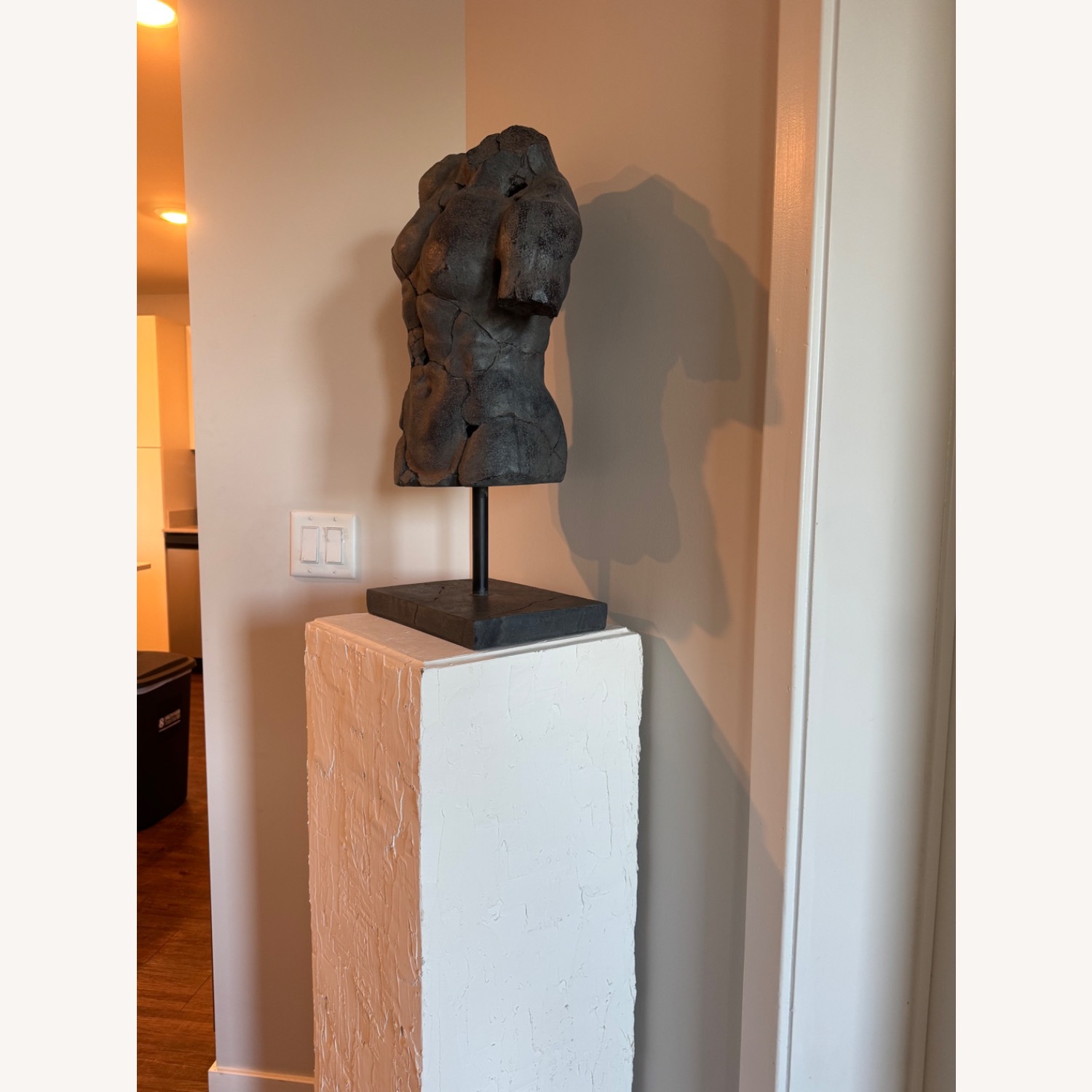 Abstract Torso Sculpture with Plaster Pedestal - image-6
