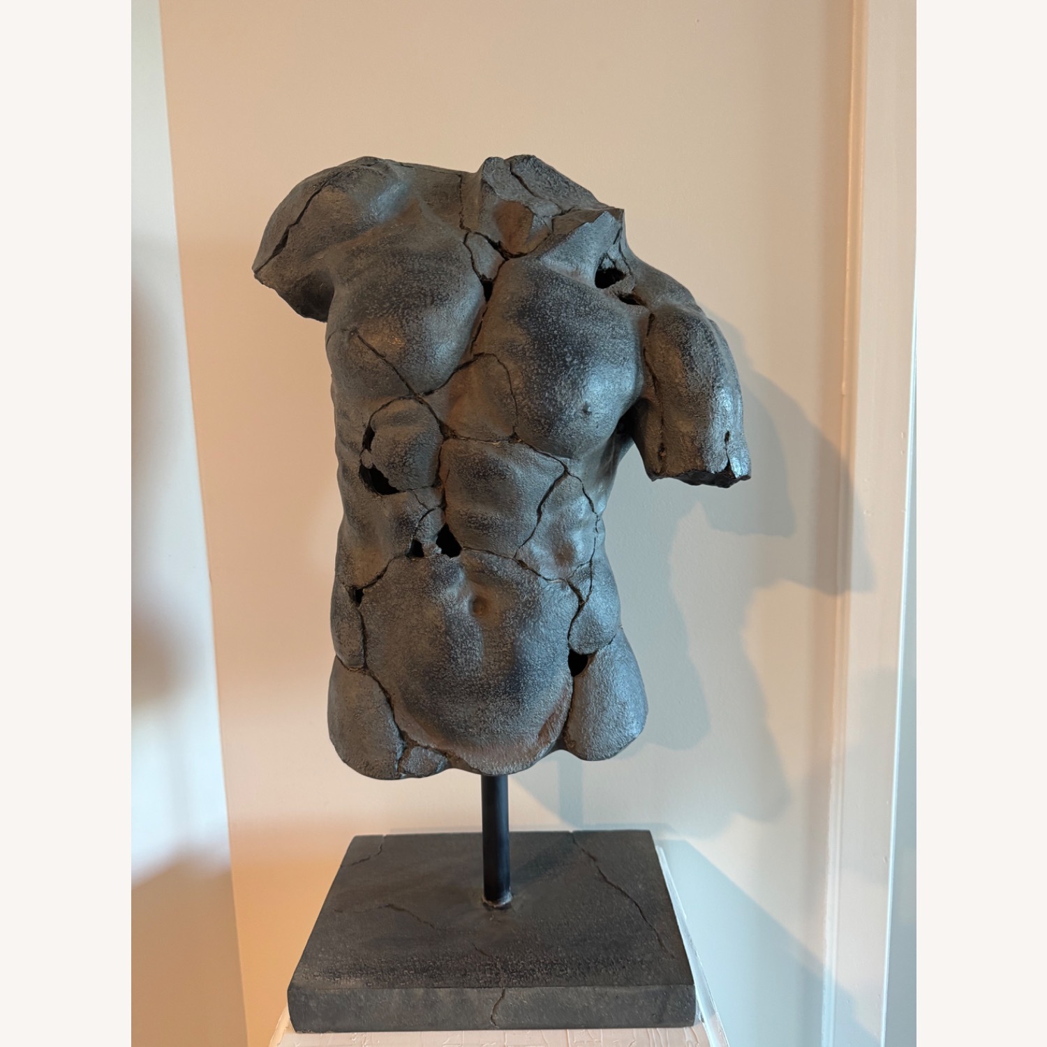 Abstract Torso Sculpture with Plaster Pedestal - image-3