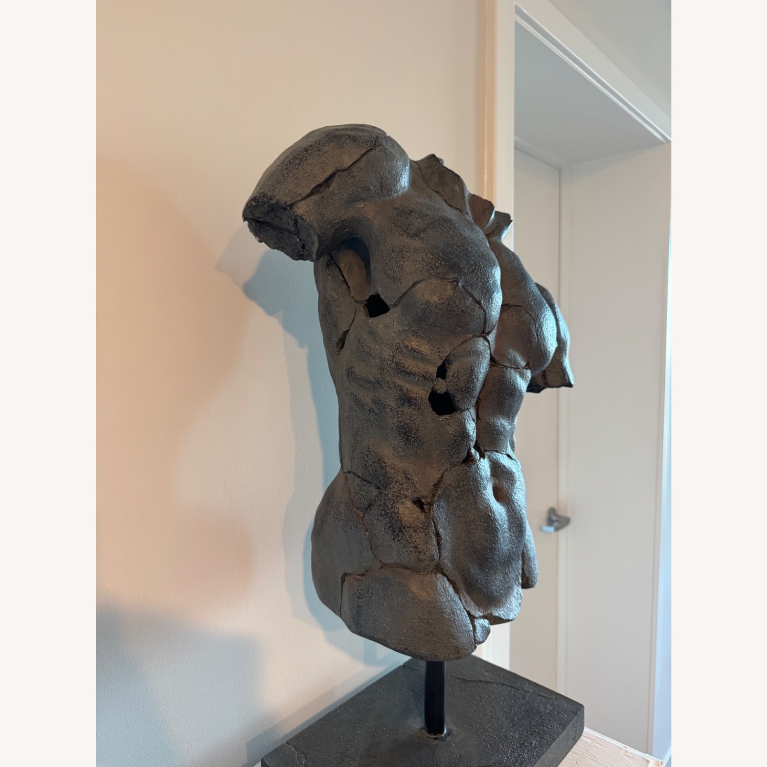 Abstract Torso Sculpture with Plaster Pedestal - image-4