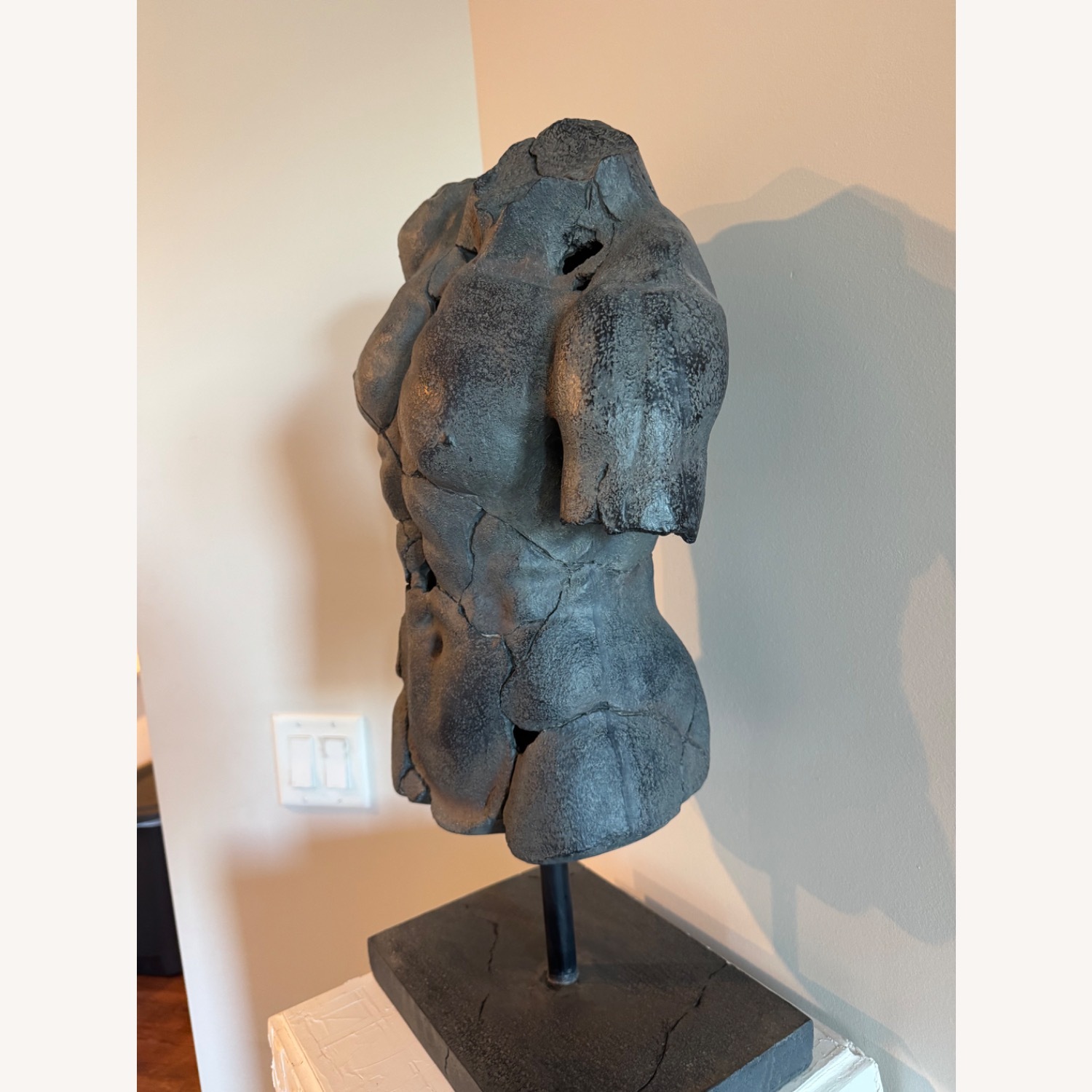 Abstract Torso Sculpture with Plaster Pedestal - image-5