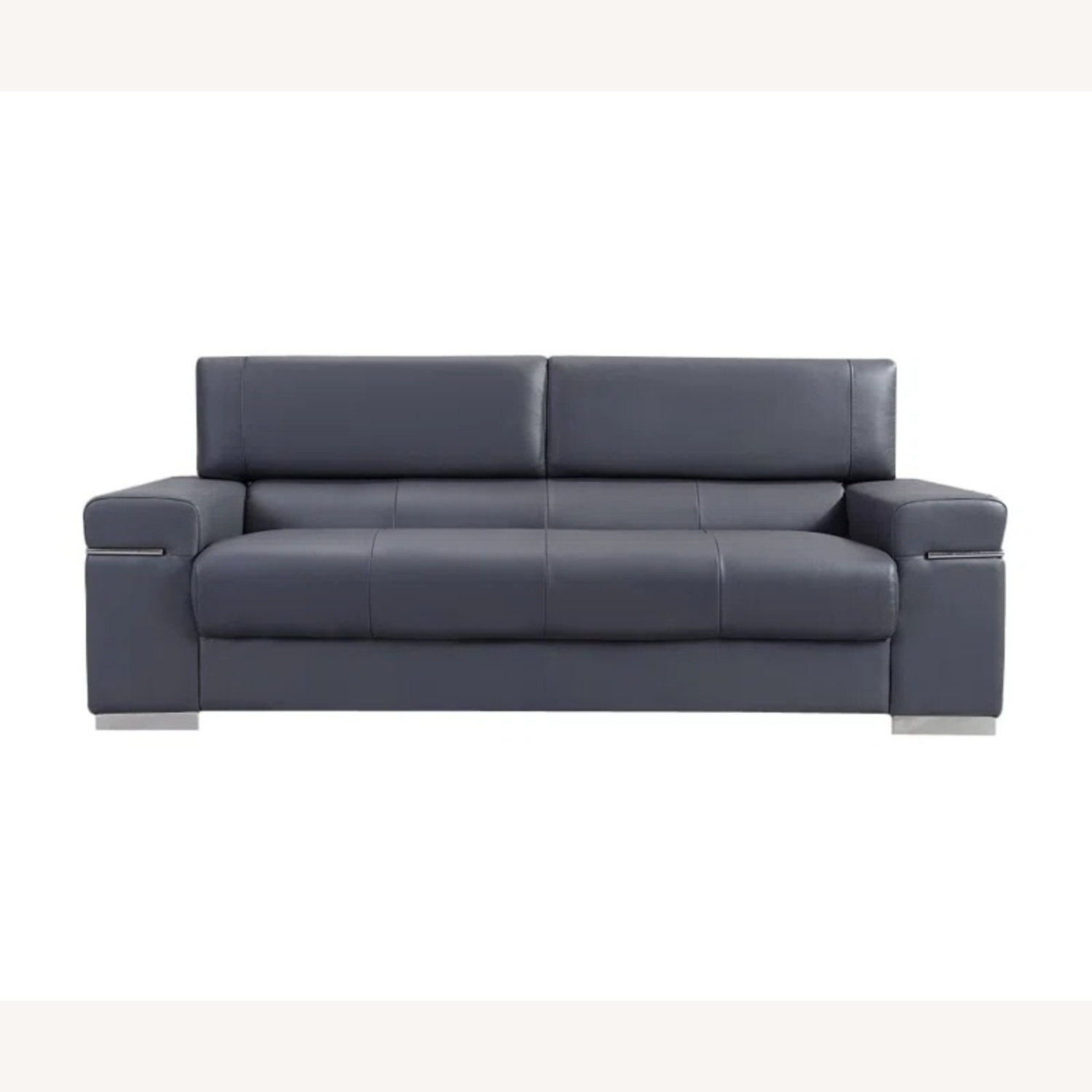  Gray Leather 3 piece sofa - image-12