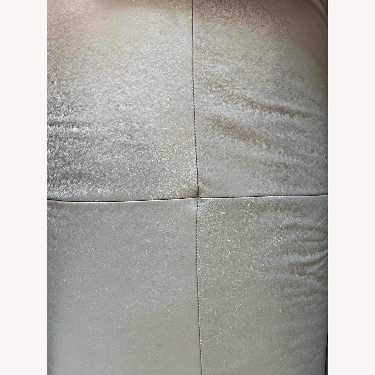  Gray Leather 3 piece sofa - image-5