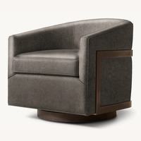 RH Reginald Leather Swivel Leather 