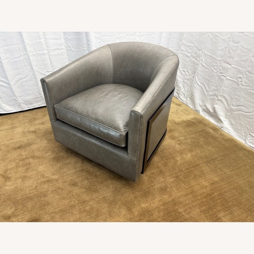 Used RH Reginald Leather Swivel Leather  for sale on AptDeco