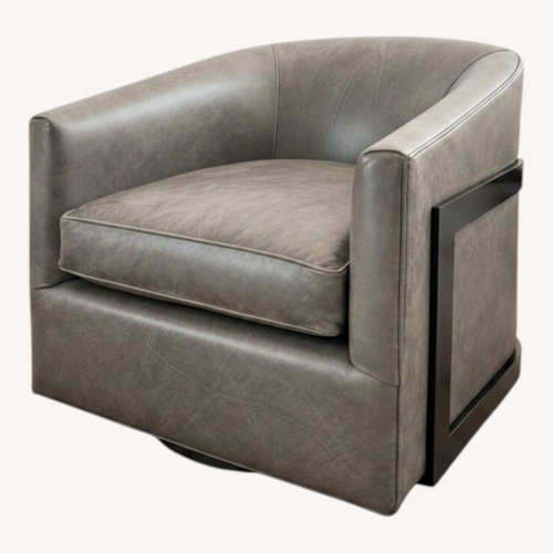 Used Restoration Hardware Reginald Swivel Leather Chair for sale on AptDeco