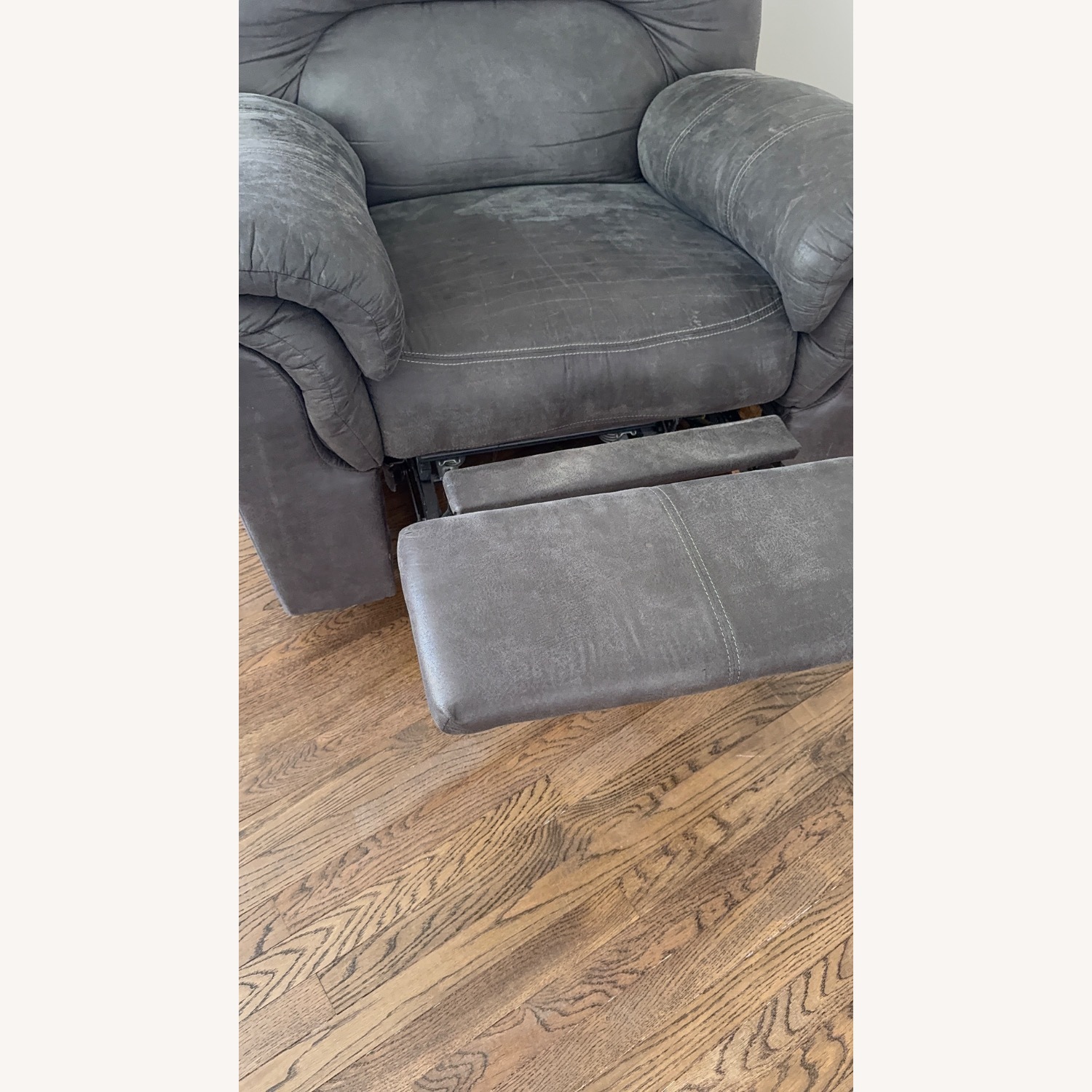Ashley Furniture Dark Gray Fabric Recliner - image-1