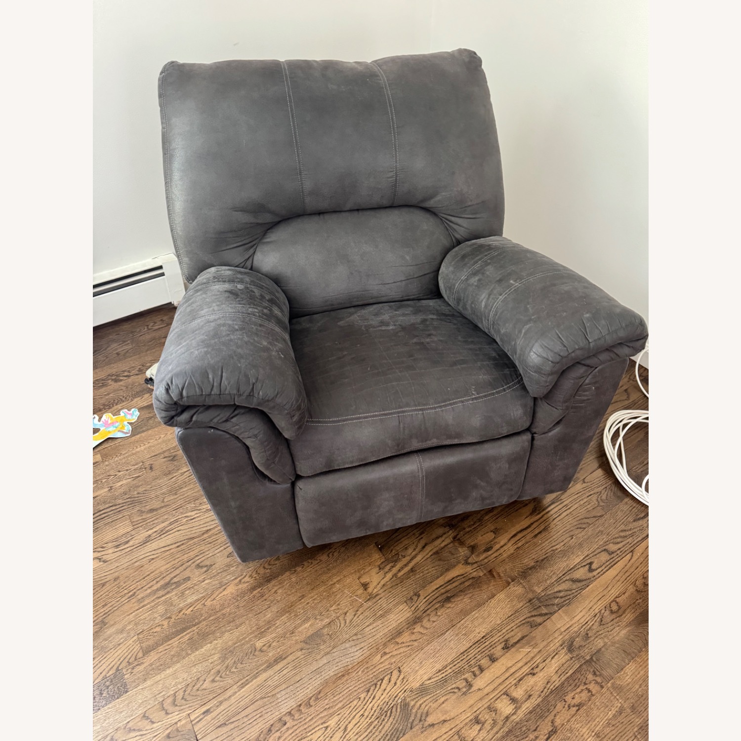 Ashley Furniture Dark Gray Fabric Recliner - image-6