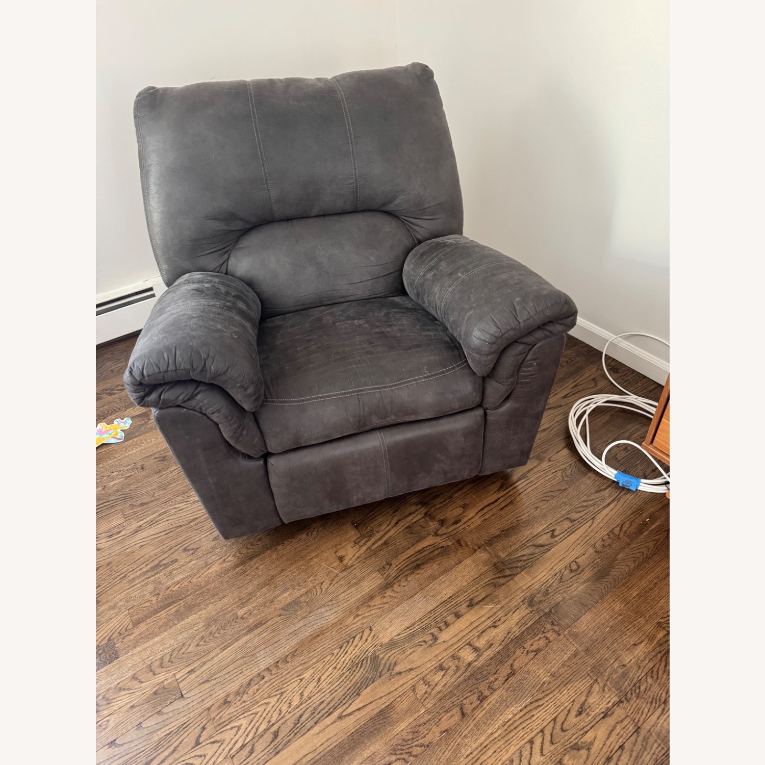 Ashley Furniture Dark Gray Fabric Recliner - image-3