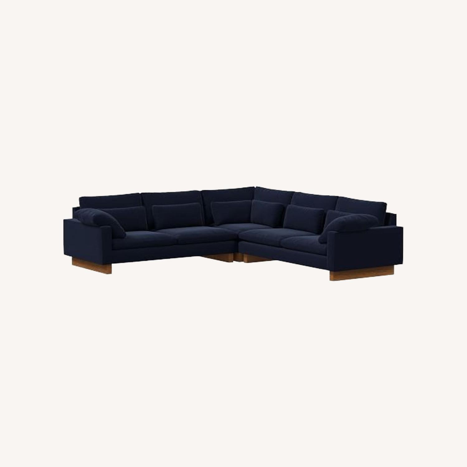West Elm Harmony Midnight Velvet Harmony Sectional - image-0