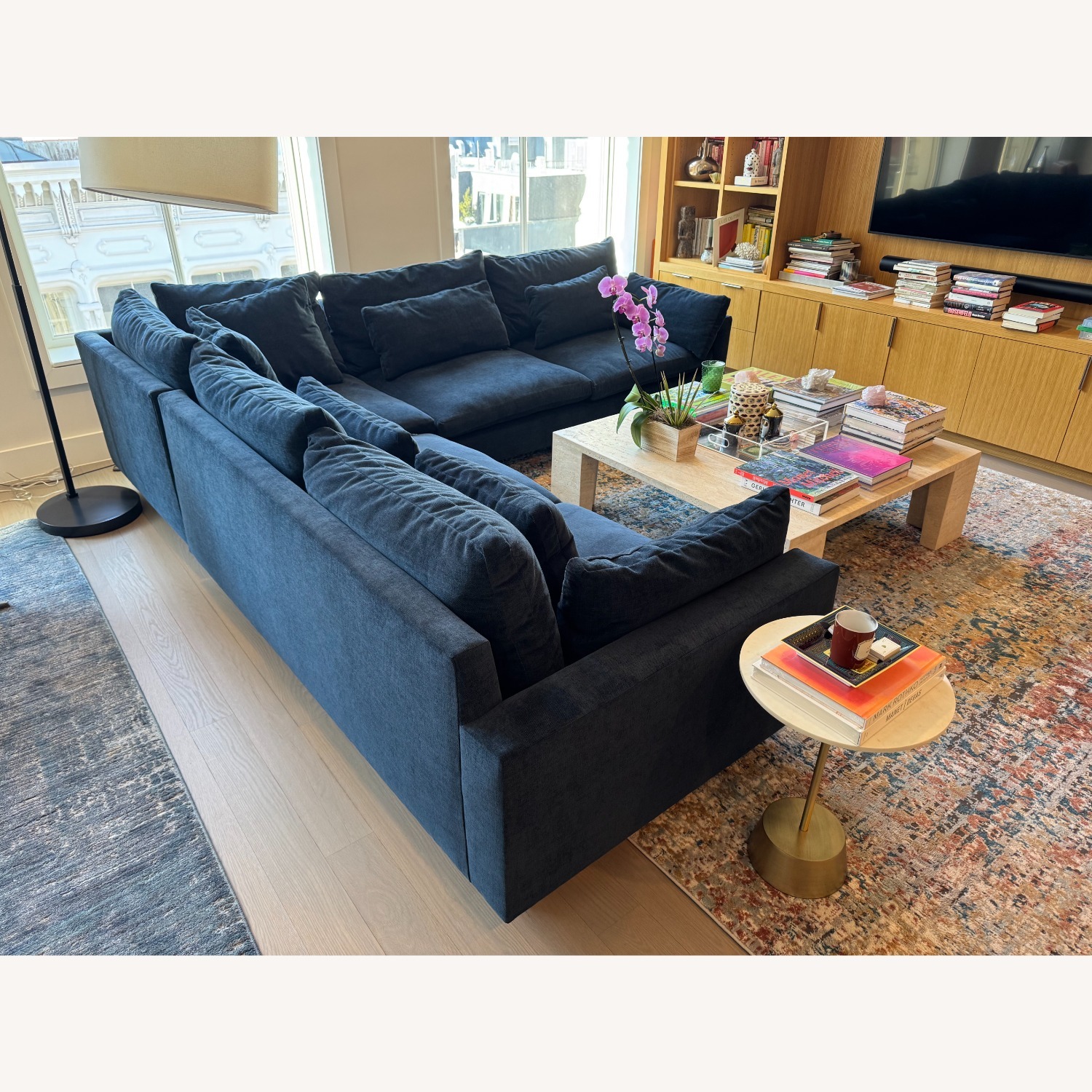 West Elm Harmony Midnight Velvet Harmony Sectional - image-3