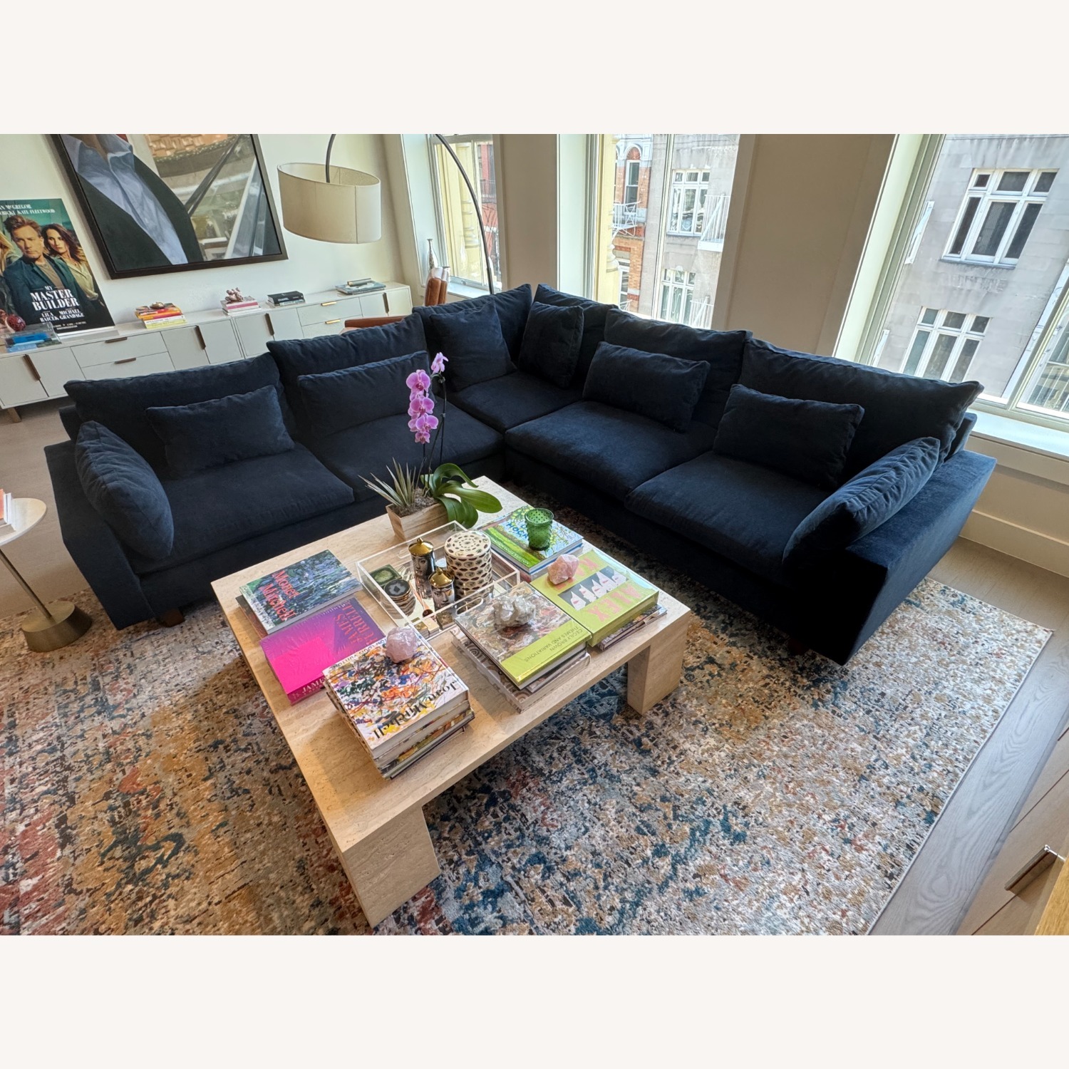 West Elm Harmony Midnight Velvet Harmony Sectional - image-2