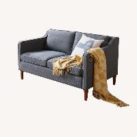 West Elm Hamilton Dark Gray Fabric 2 Seater Sofa