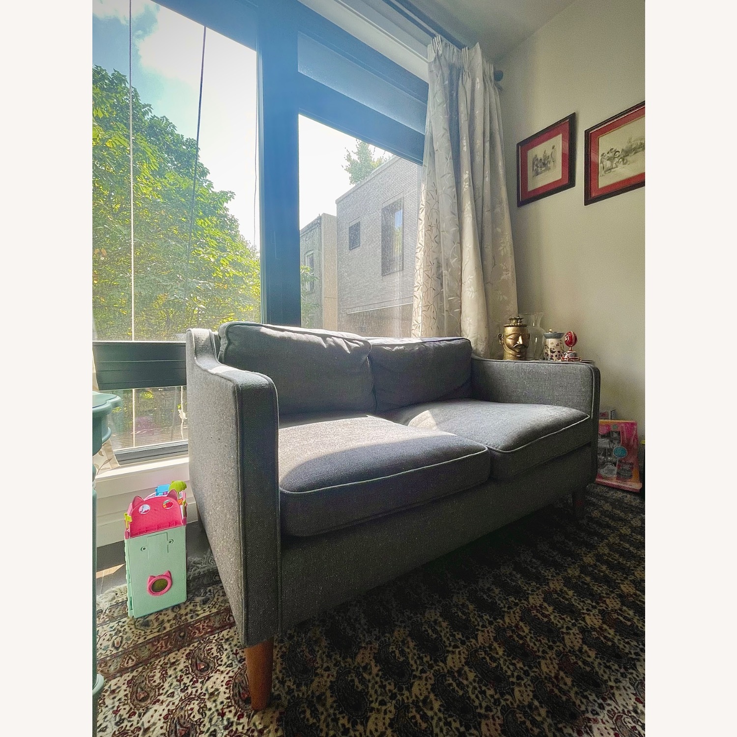 West Elm Hamilton Dark Gray Fabric 2 Seater Sofa - image-5