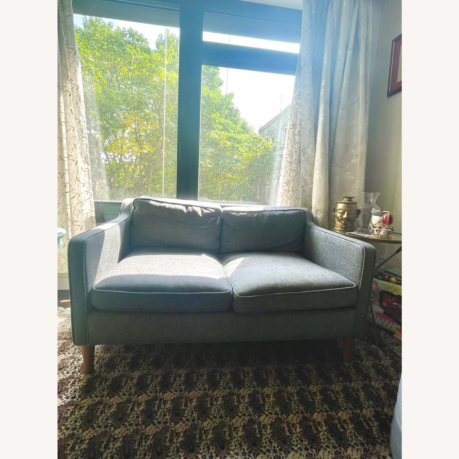 West Elm Hamilton Dark Gray Fabric 2 Seater Sofa - image-4