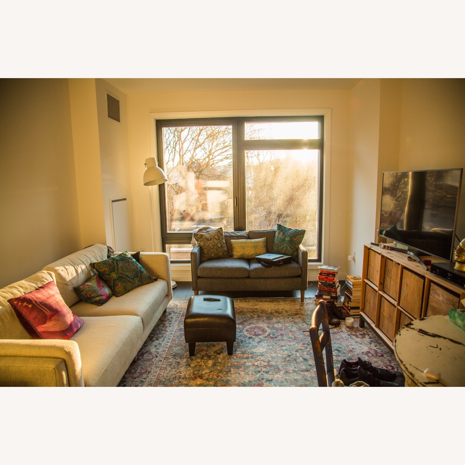 West Elm Hamilton Dark Gray Fabric 2 Seater Sofa - image-1