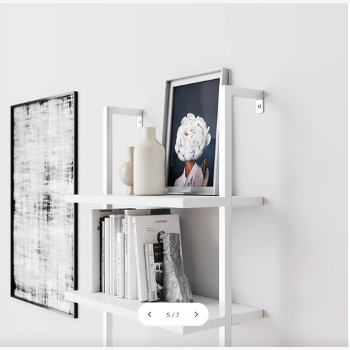 Used Nathan James White Wood Wall Shelf for sale on AptDeco