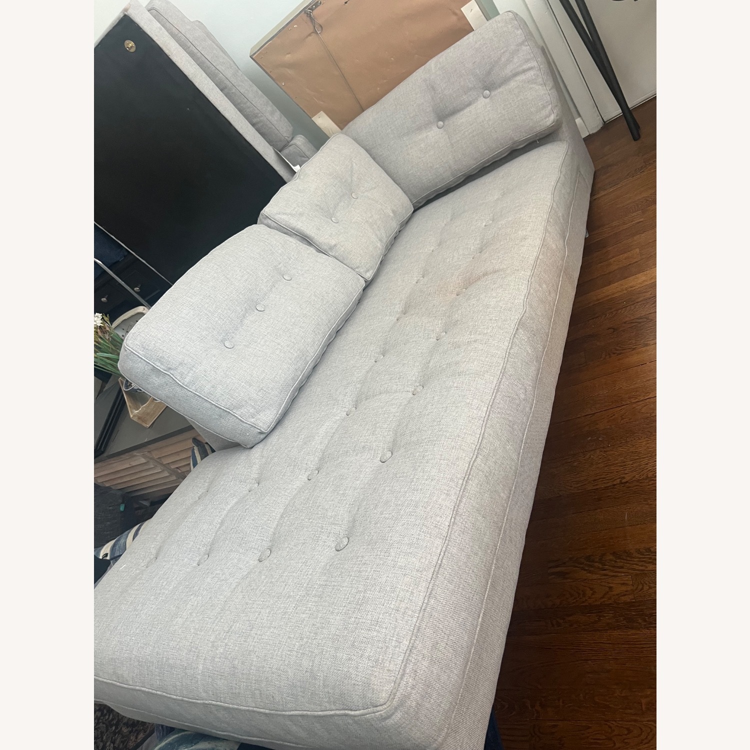 Light Grey Chaise Lounge - image-1