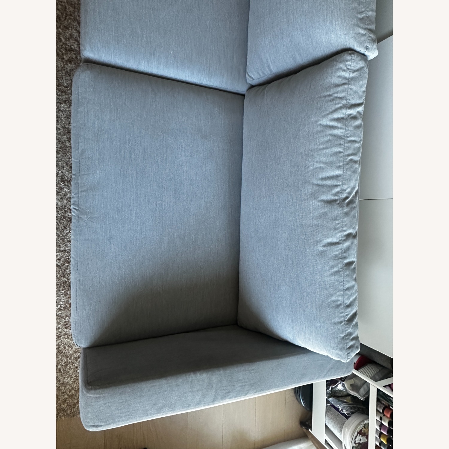 Light Gray Fabric 2 Seater Sofa - image-5