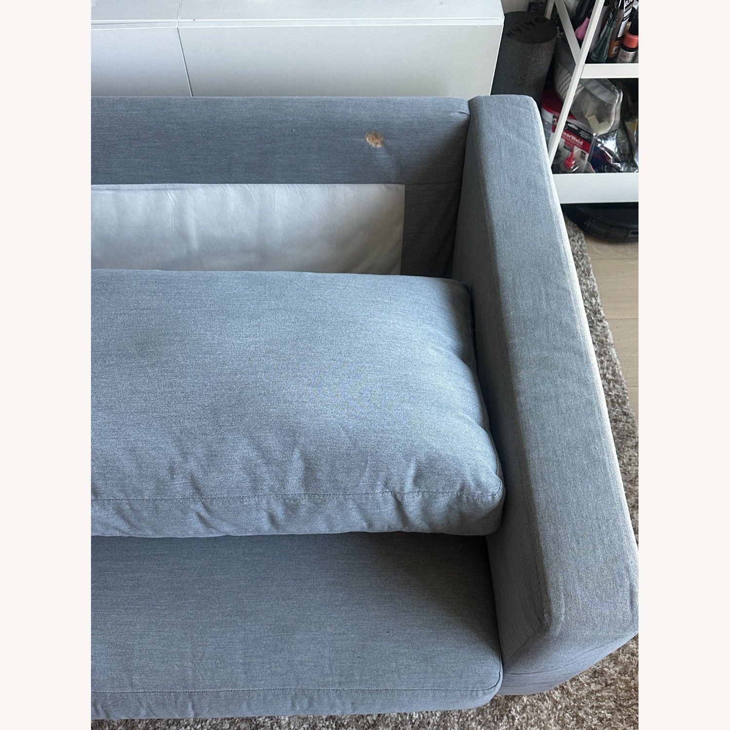 Light Gray Fabric 2 Seater Sofa - image-2