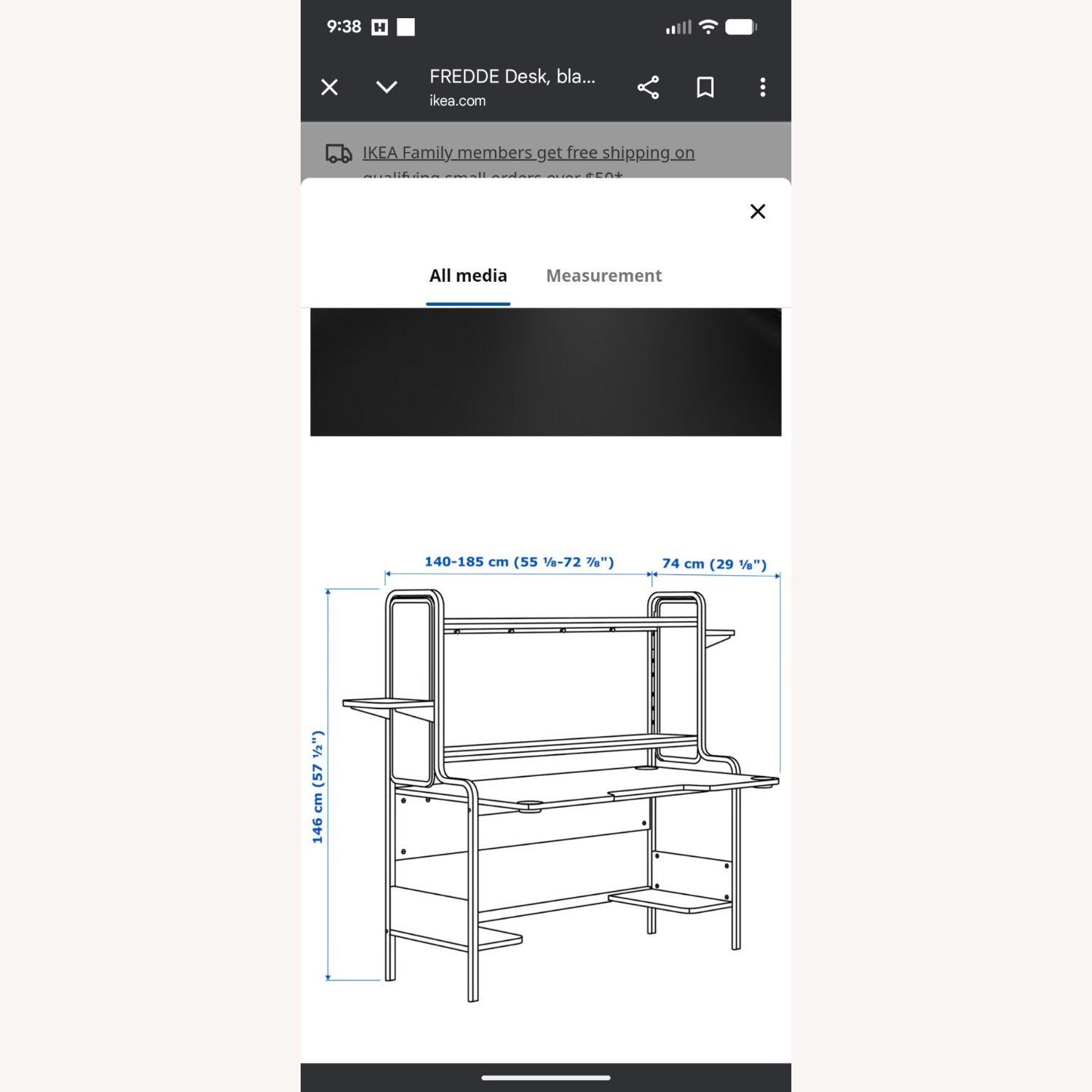 IKEA Black Fredde Gaming Desk - image-6