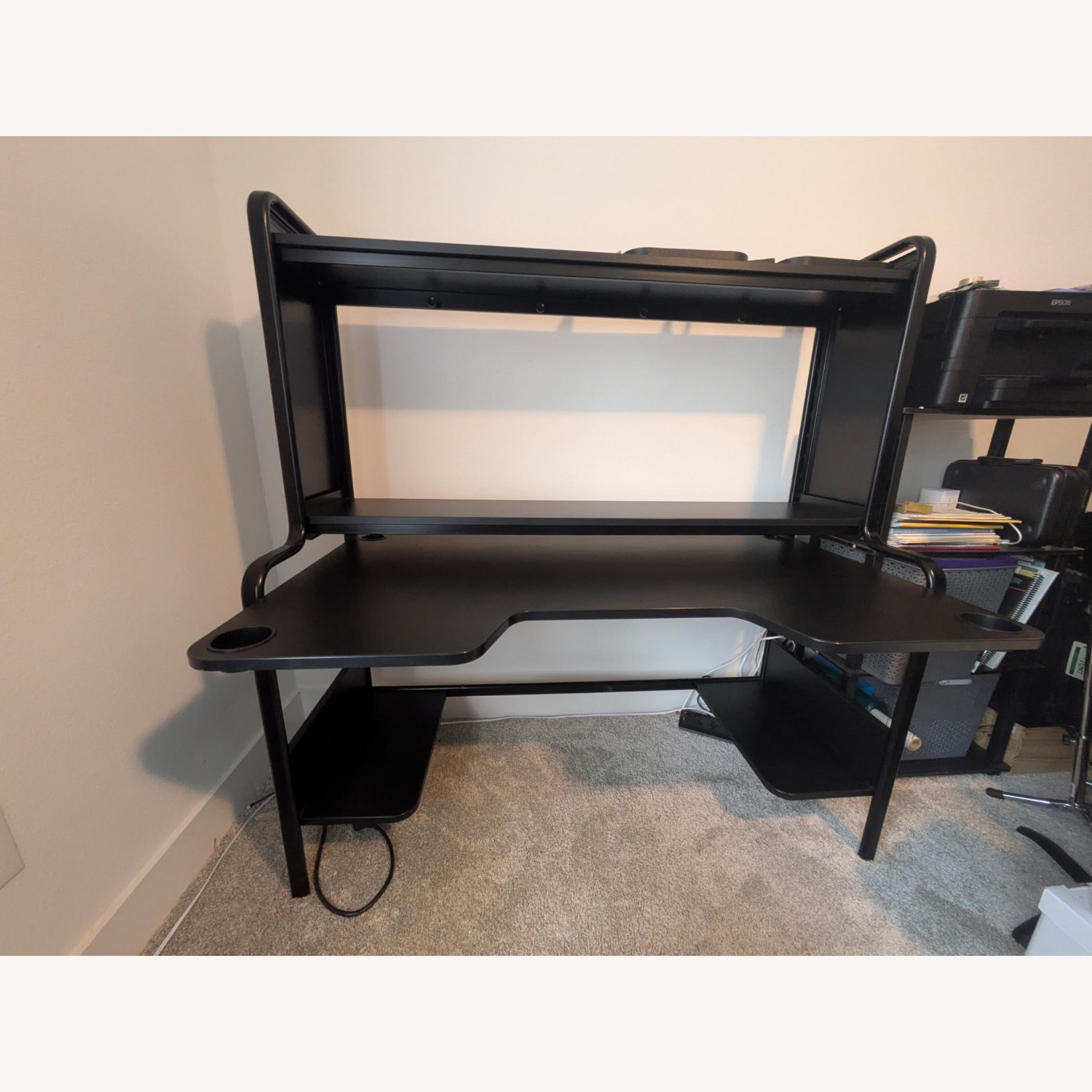 IKEA Black Fredde Gaming Desk - image-1