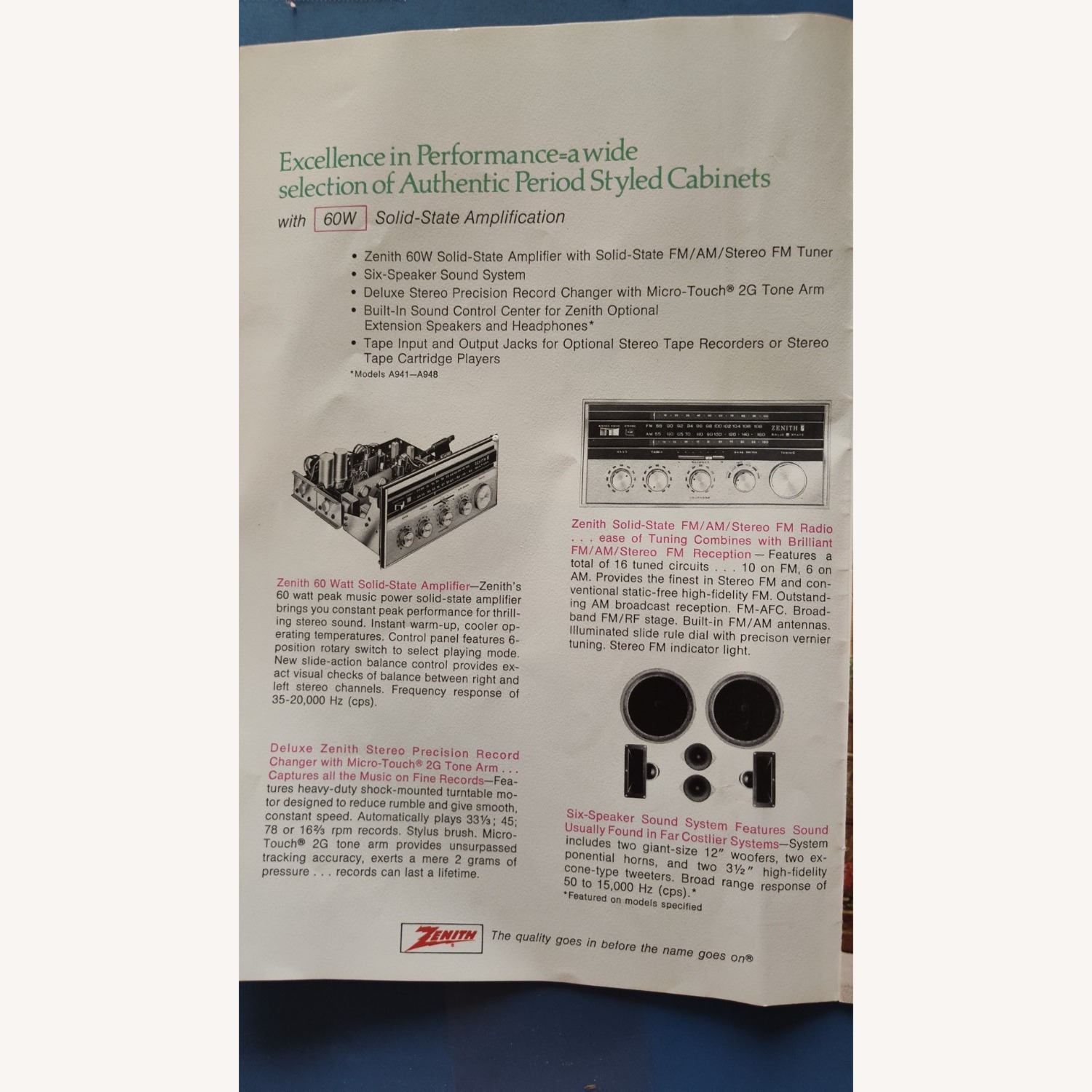 Vintage Zenith Stereo Console Mahogany  - image-22